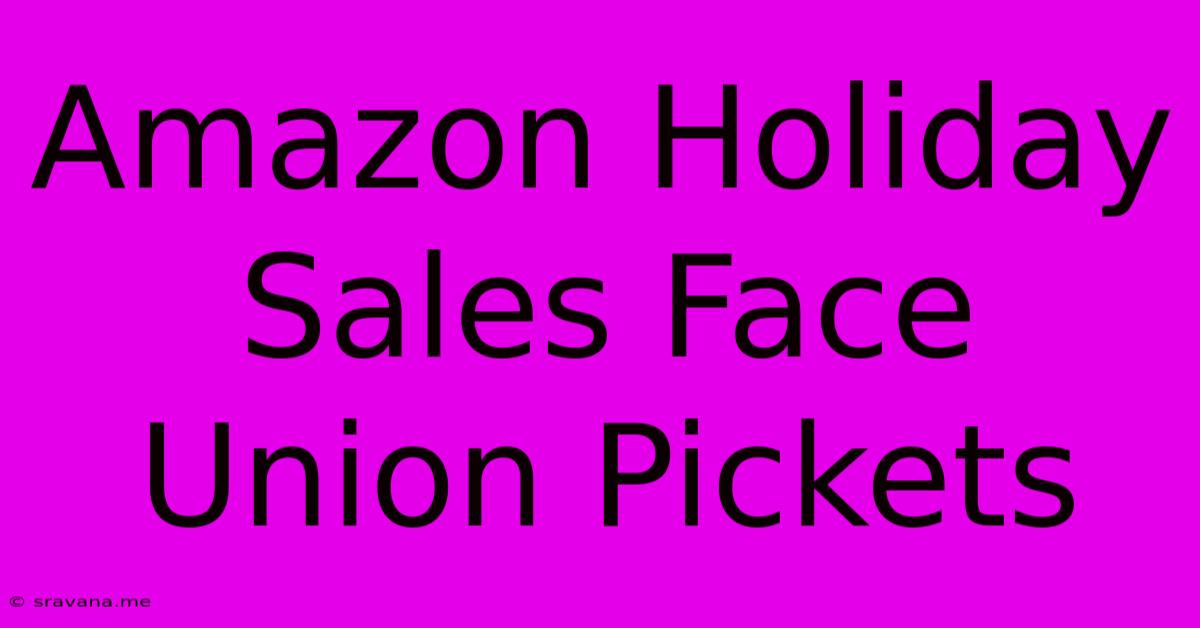 Amazon Holiday Sales Face Union Pickets