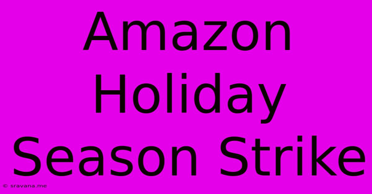 Amazon Holiday Season Strike