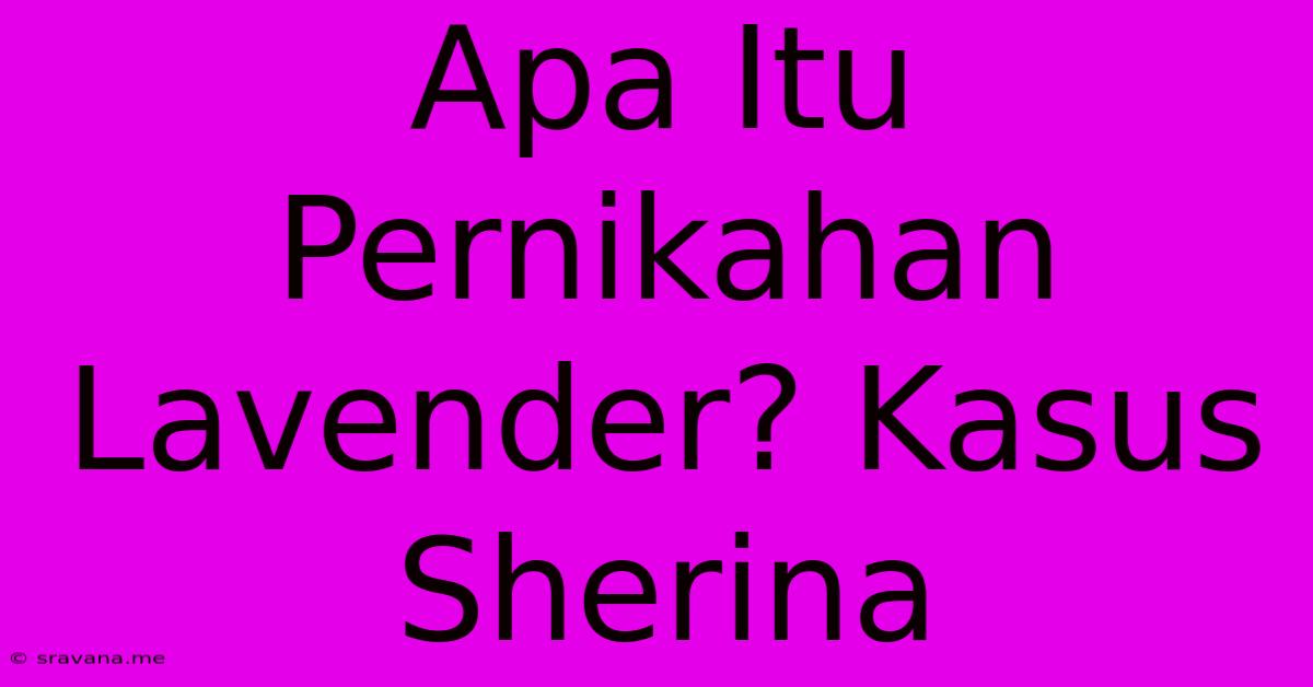 Apa Itu Pernikahan Lavender? Kasus Sherina