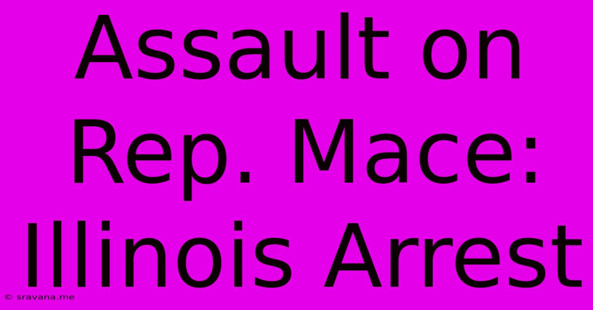 Assault On Rep. Mace: Illinois Arrest