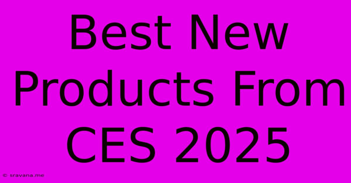 Best New Products From CES 2025