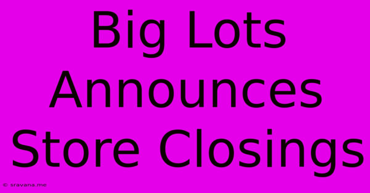 Big Lots Announces Store Closings