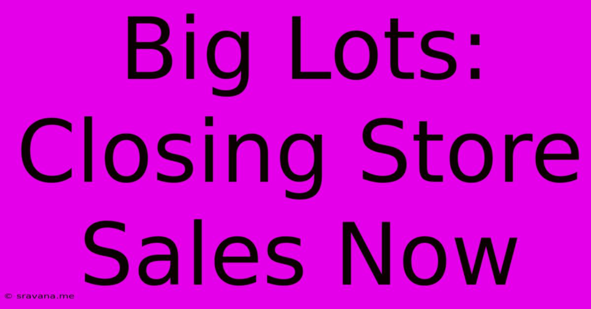 Big Lots: Closing Store Sales Now