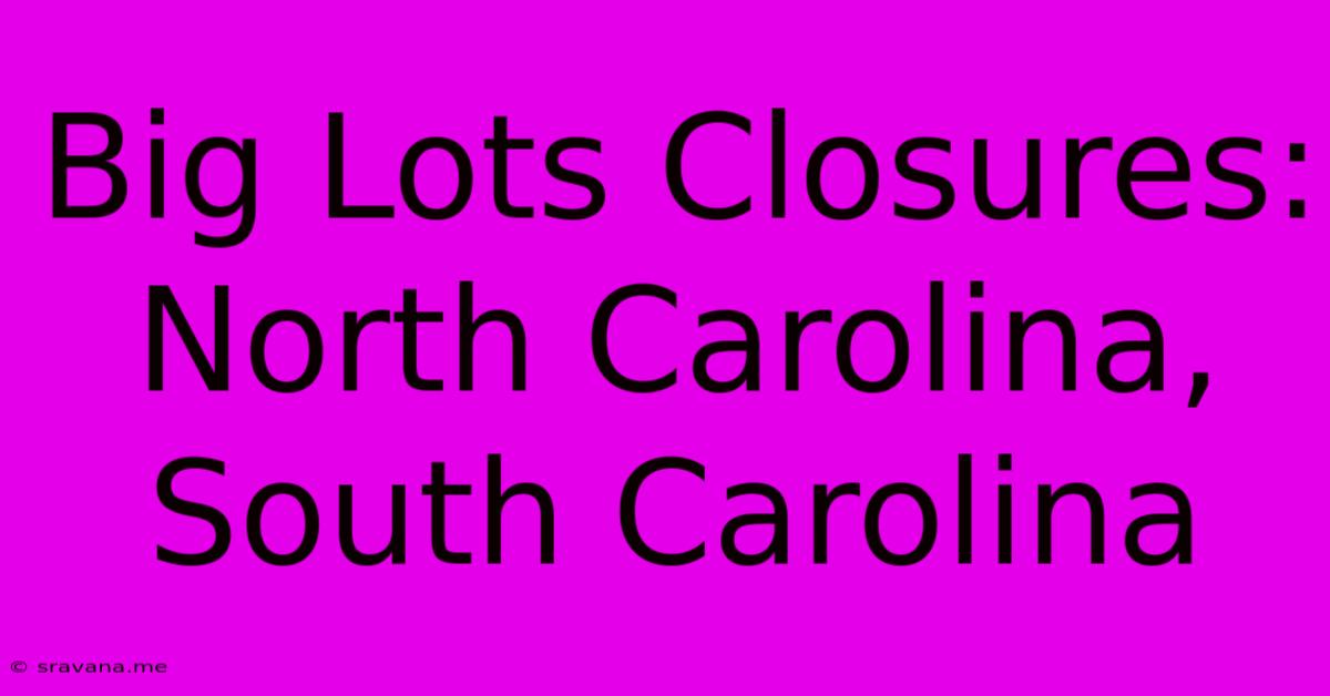 Big Lots Closures: North Carolina, South Carolina