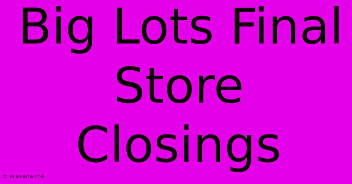 Big Lots Final Store Closings