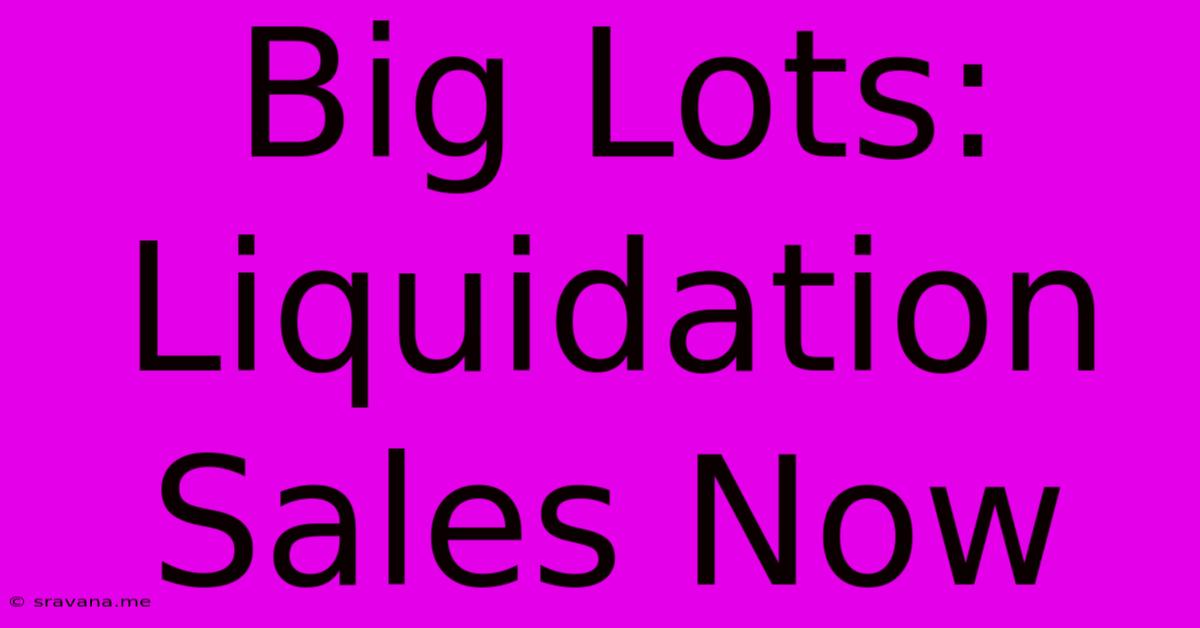 Big Lots: Liquidation Sales Now