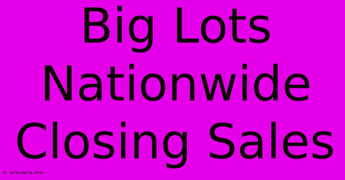 Big Lots Nationwide Closing Sales