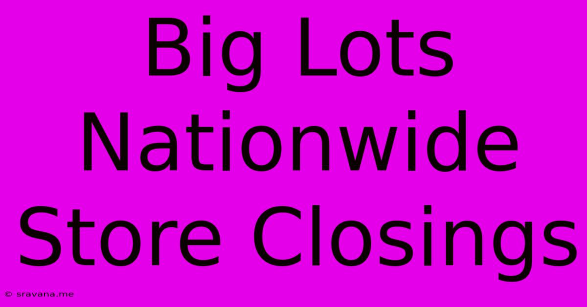 Big Lots Nationwide Store Closings