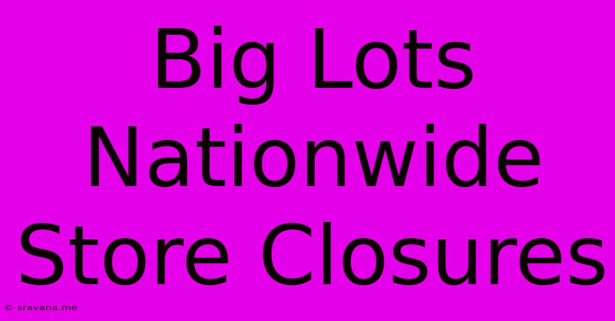 Big Lots Nationwide Store Closures