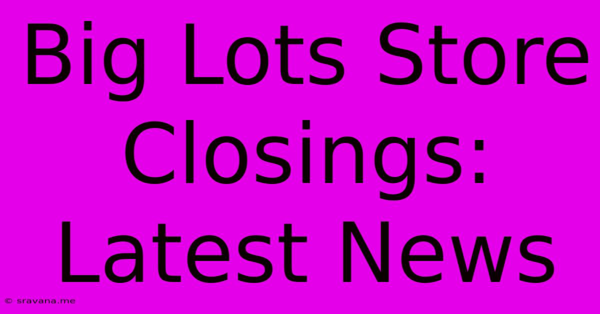 Big Lots Store Closings: Latest News