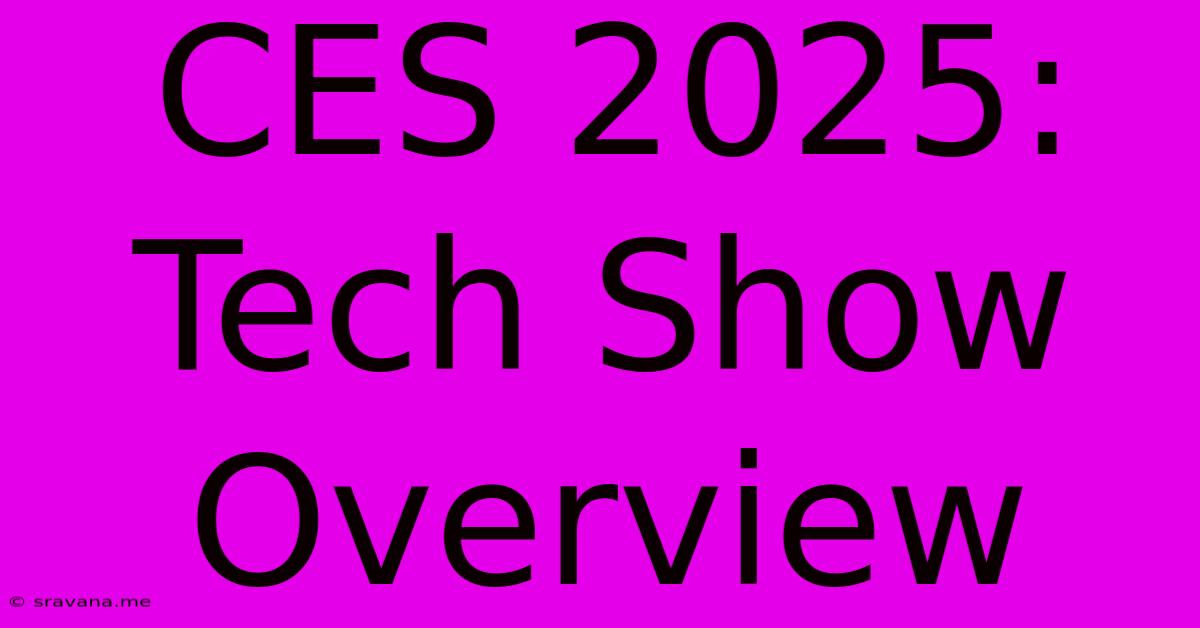 CES 2025:  Tech Show Overview