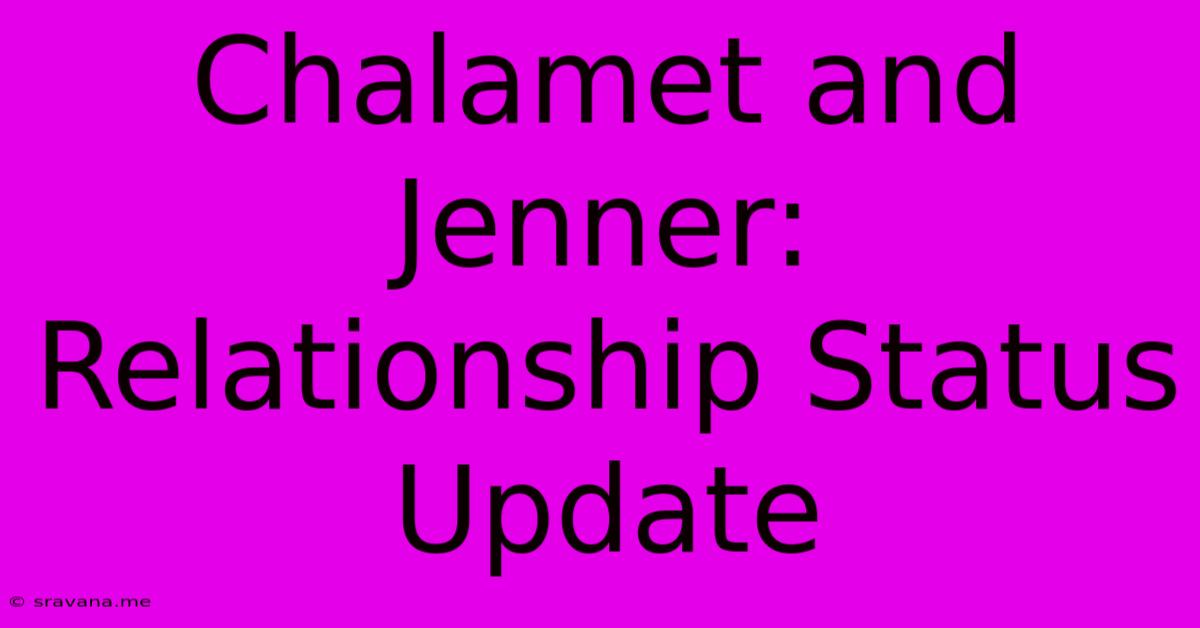 Chalamet And Jenner: Relationship Status Update