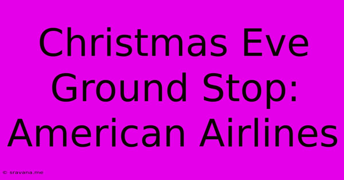 Christmas Eve Ground Stop: American Airlines