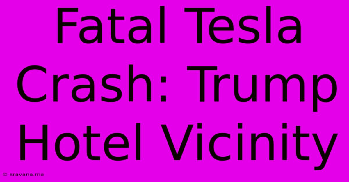 Fatal Tesla Crash: Trump Hotel Vicinity