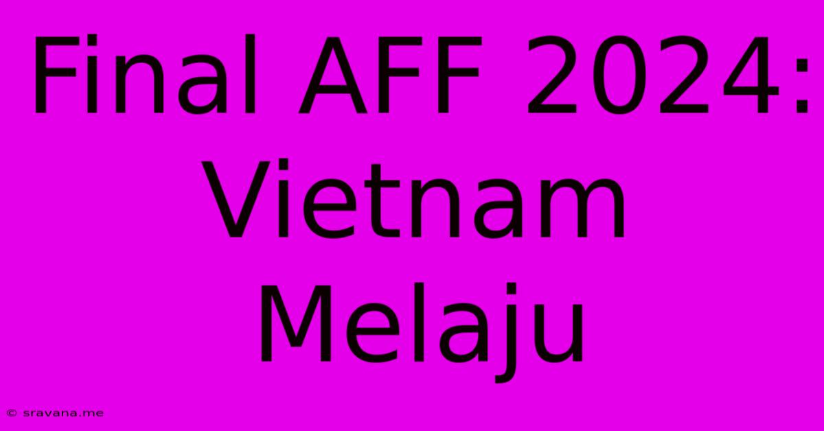 Final AFF 2024:  Vietnam Melaju