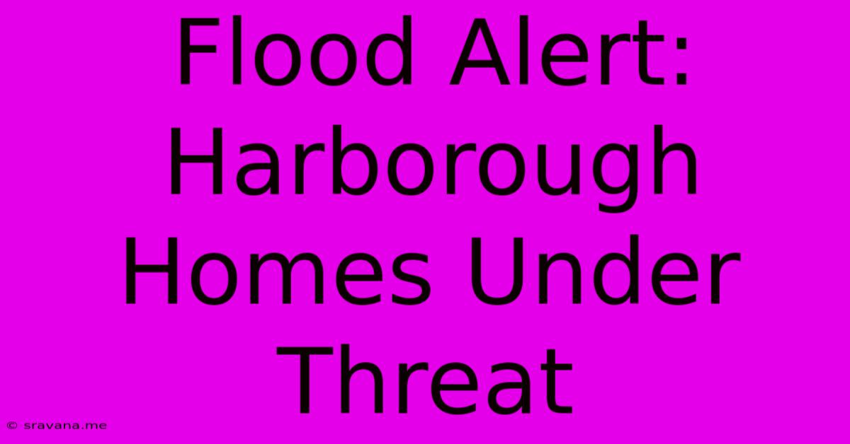 Flood Alert: Harborough Homes Under Threat