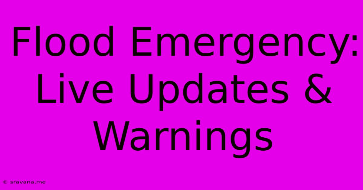 Flood Emergency: Live Updates & Warnings