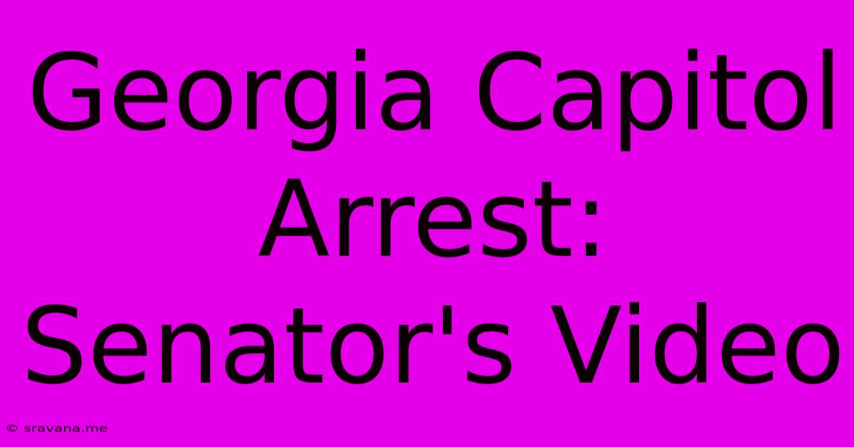 Georgia Capitol Arrest: Senator's Video