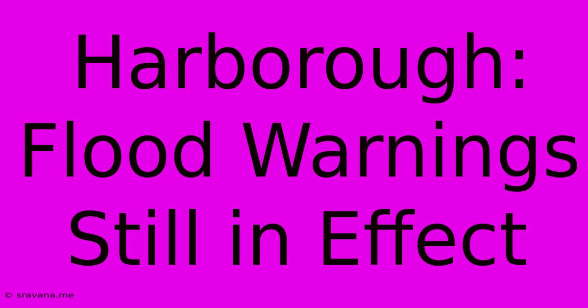 Harborough: Flood Warnings Still In Effect