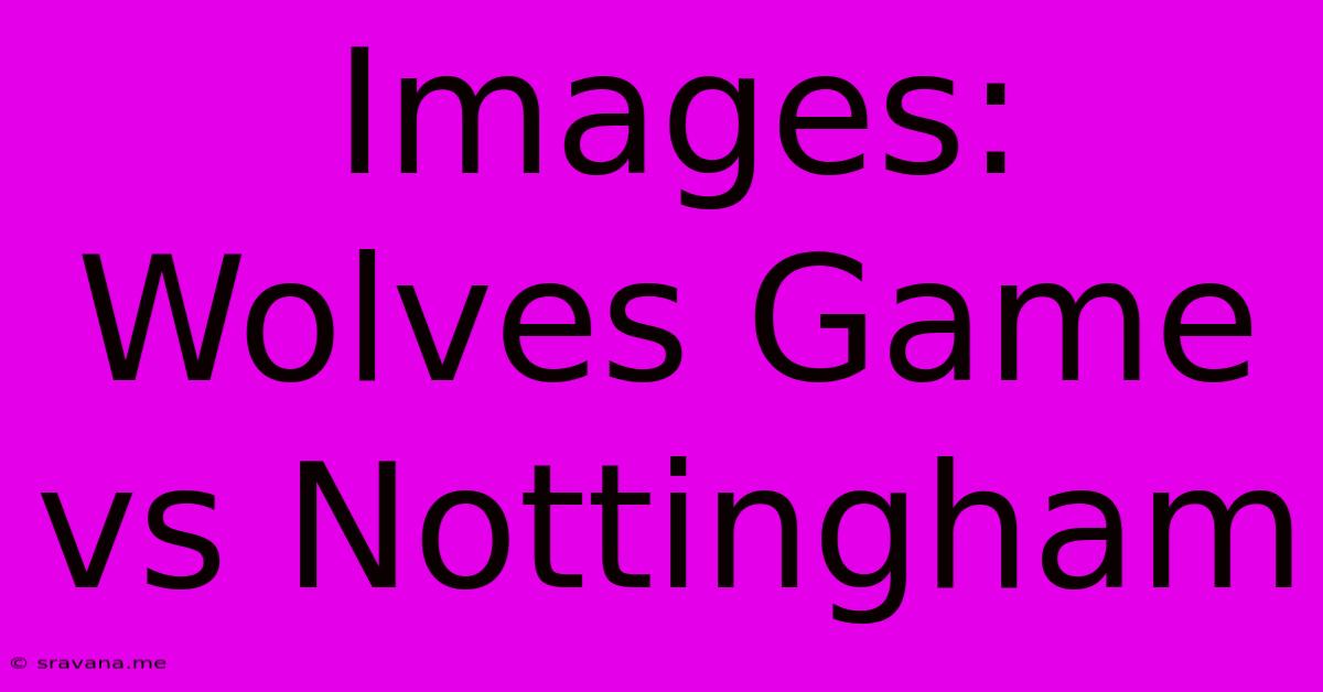 Images: Wolves Game Vs Nottingham