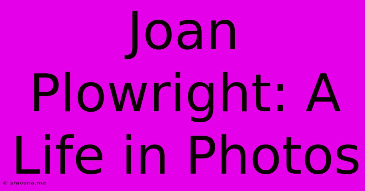 Joan Plowright: A Life In Photos