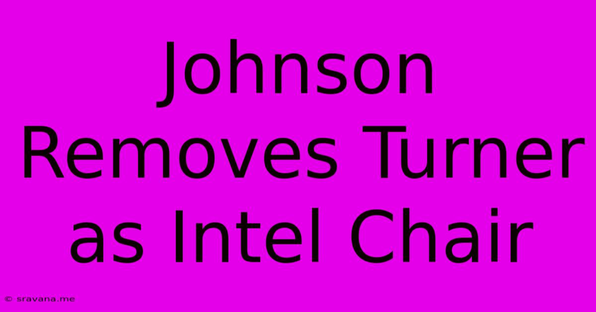 Johnson Removes Turner As Intel Chair