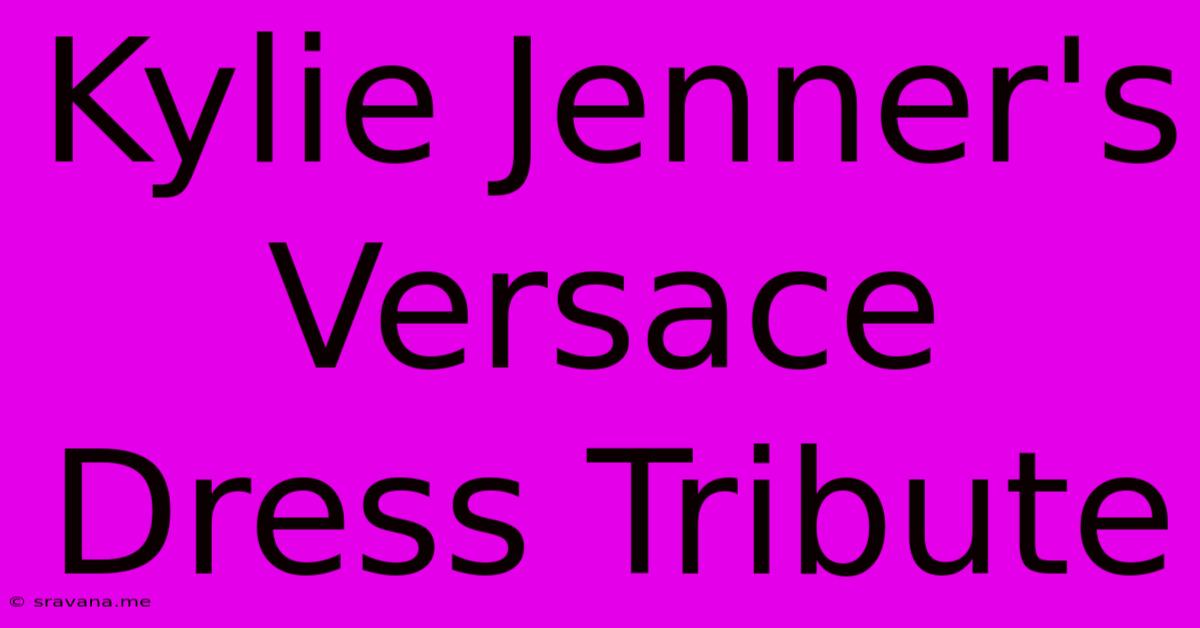 Kylie Jenner's Versace Dress Tribute