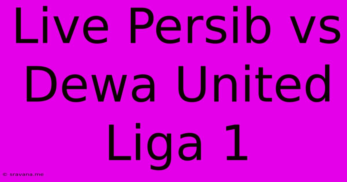 Live Persib Vs Dewa United Liga 1