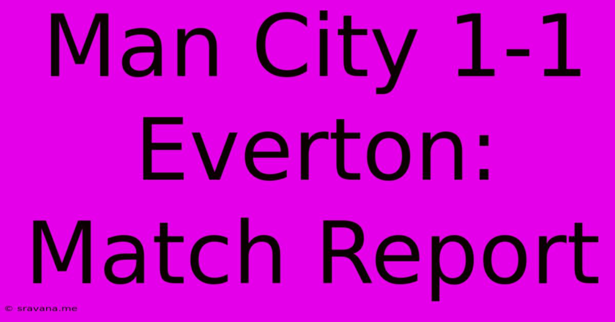 Man City 1-1 Everton: Match Report