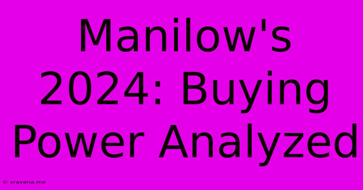 Manilow's 2024: Buying Power Analyzed