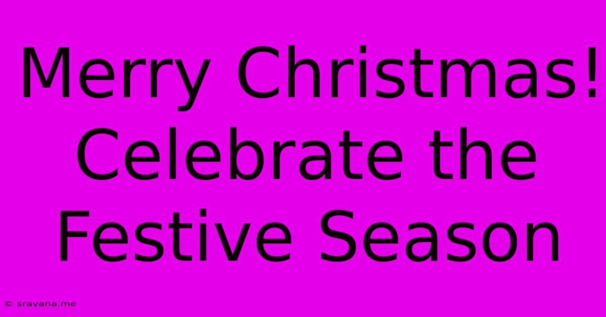 Merry Christmas! Celebrate The Festive Season