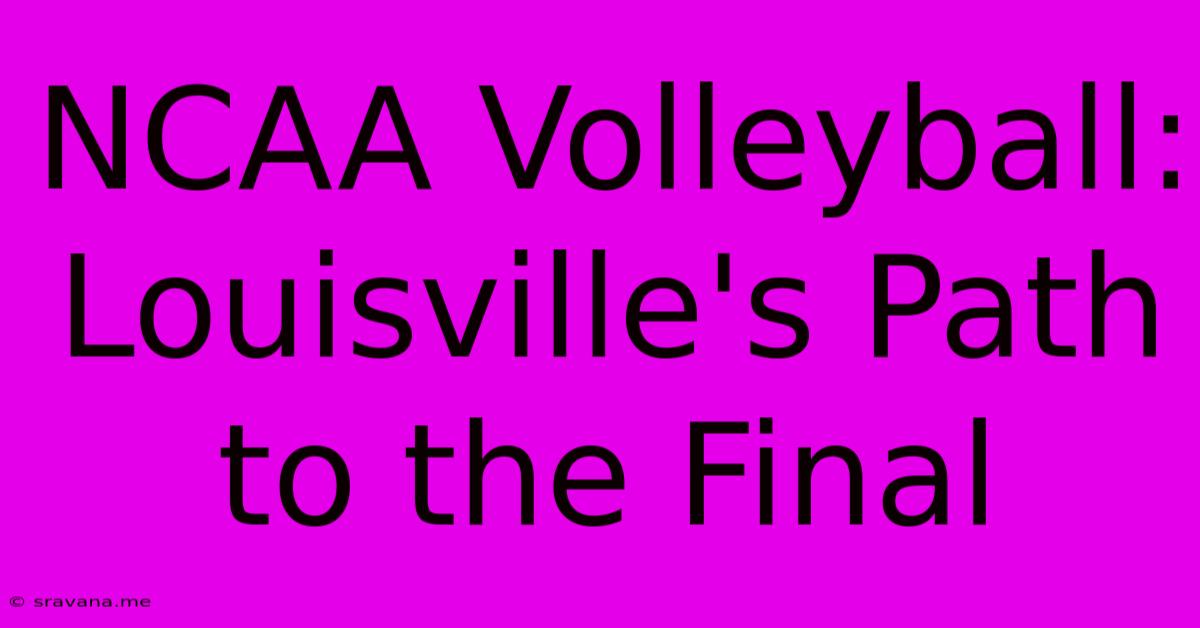 NCAA Volleyball: Louisville's Path To The Final