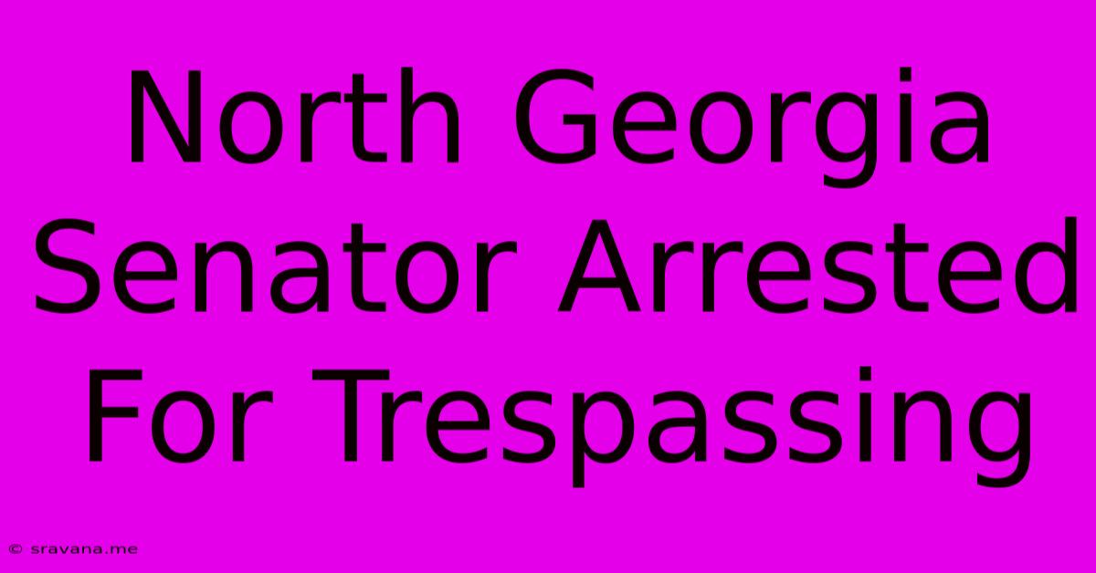 North Georgia Senator Arrested For Trespassing