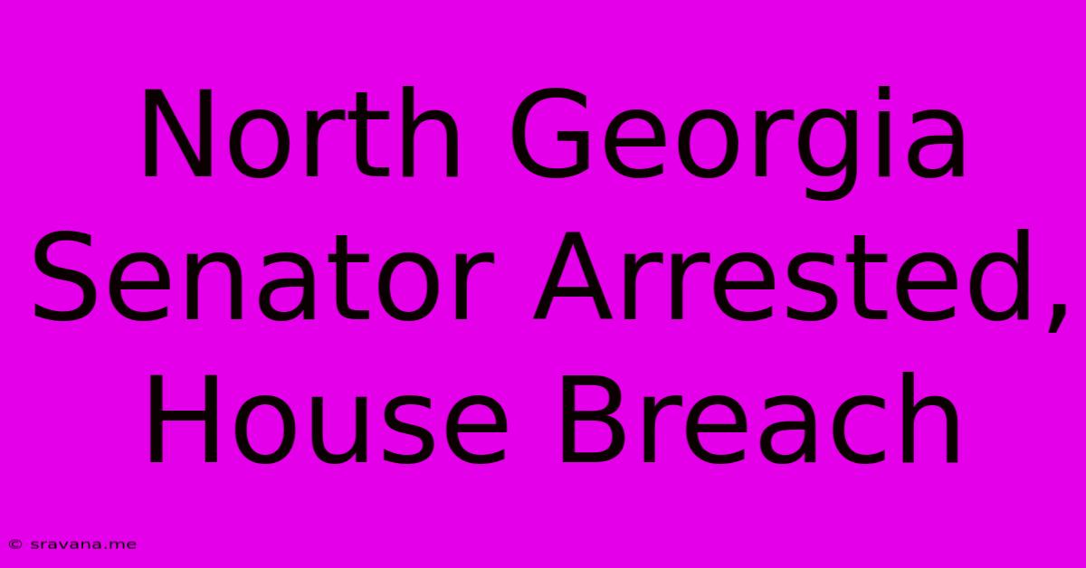 North Georgia Senator Arrested, House Breach