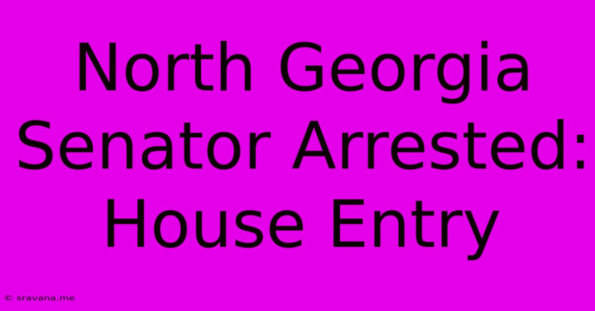 North Georgia Senator Arrested: House Entry