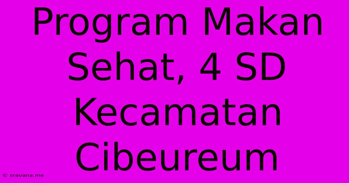 Program Makan Sehat, 4 SD Kecamatan Cibeureum