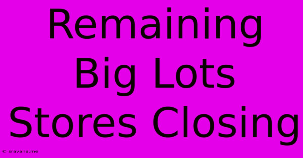 Remaining Big Lots Stores Closing