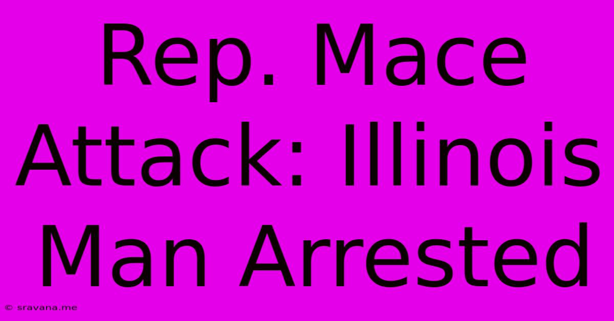 Rep. Mace Attack: Illinois Man Arrested