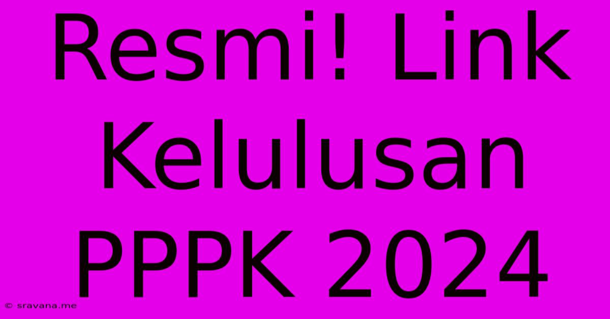 Resmi! Link Kelulusan PPPK 2024