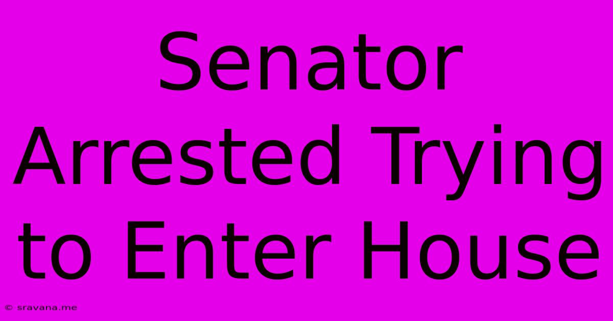 Senator Arrested Trying To Enter House