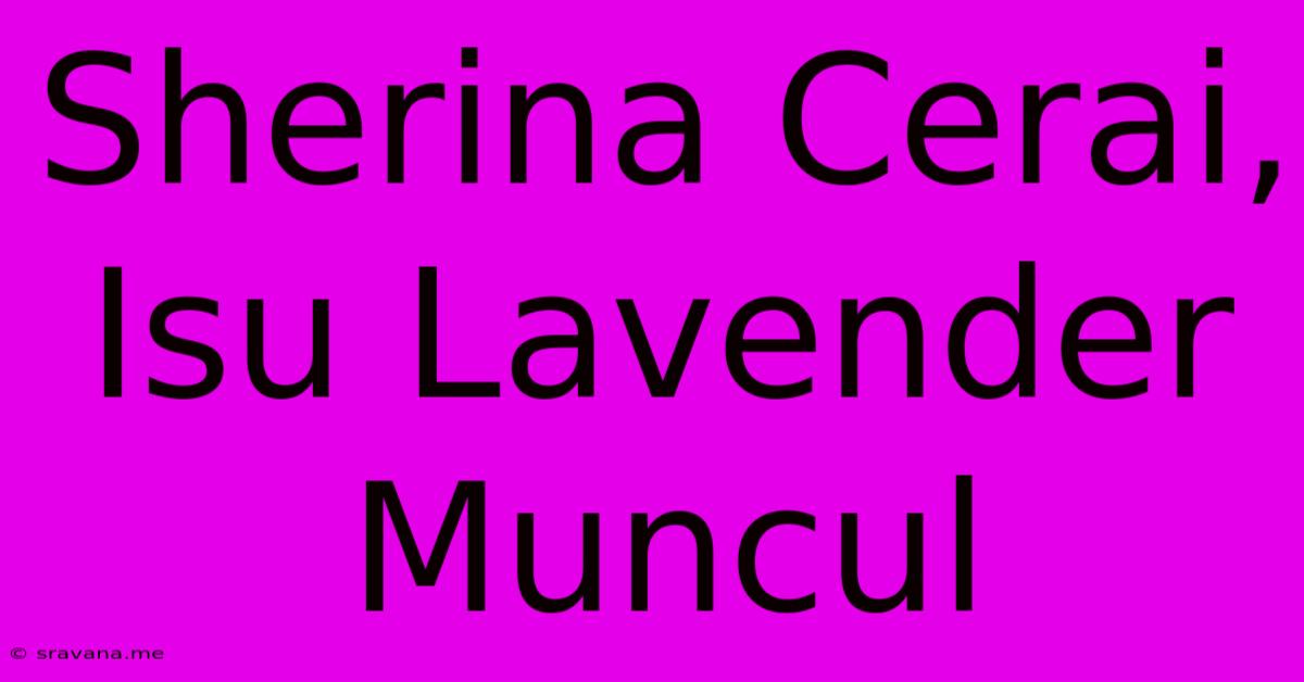 Sherina Cerai, Isu Lavender Muncul