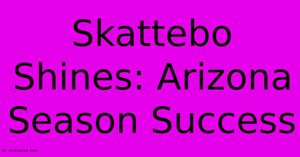 Skattebo Shines: Arizona Season Success