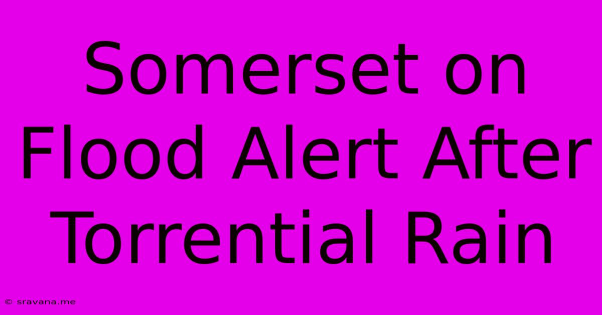 Somerset On Flood Alert After Torrential Rain