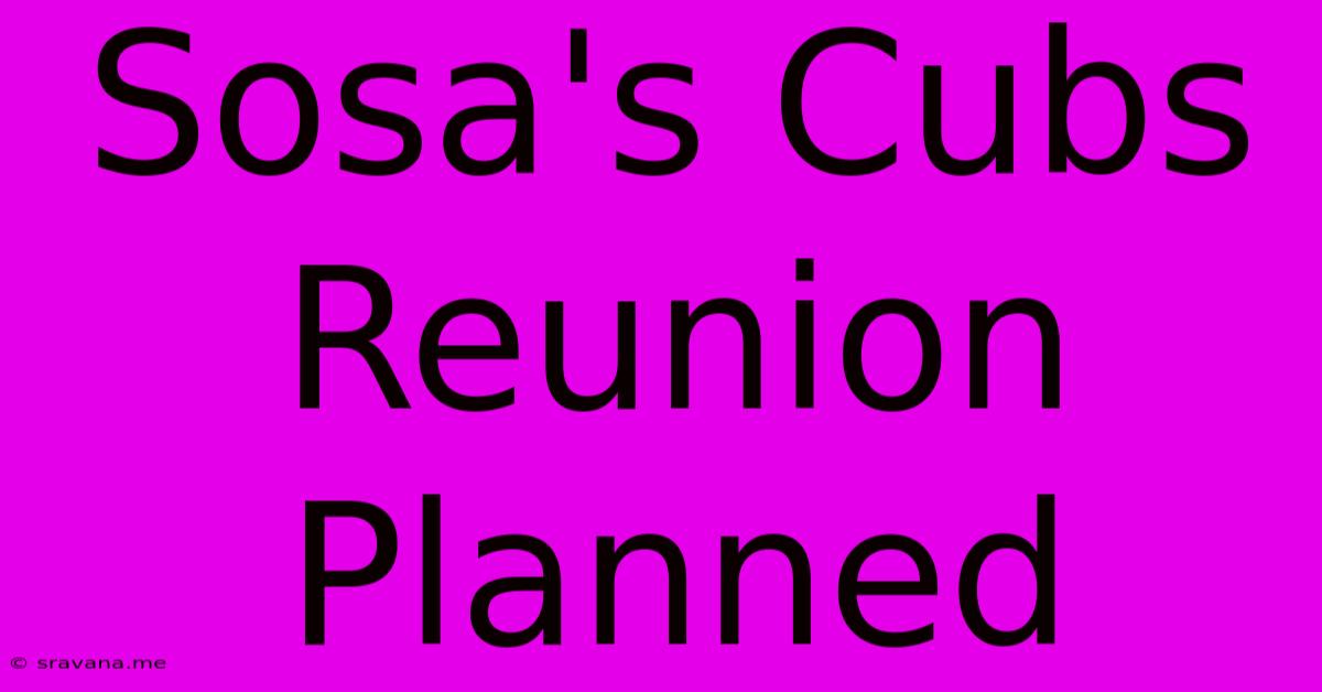 Sosa's Cubs Reunion Planned