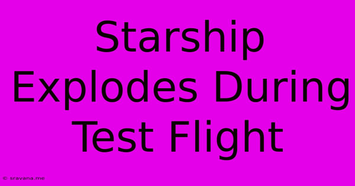 Starship Explodes During Test Flight