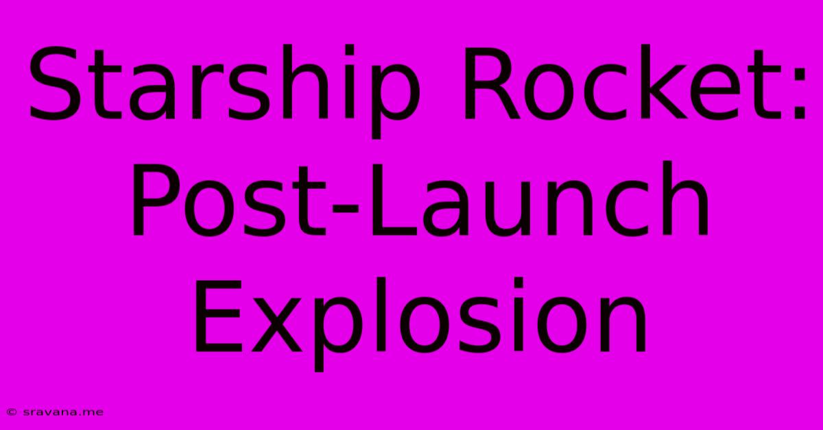 Starship Rocket: Post-Launch Explosion