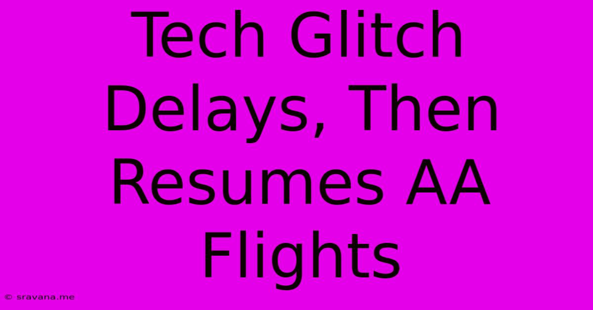 Tech Glitch Delays, Then Resumes AA Flights