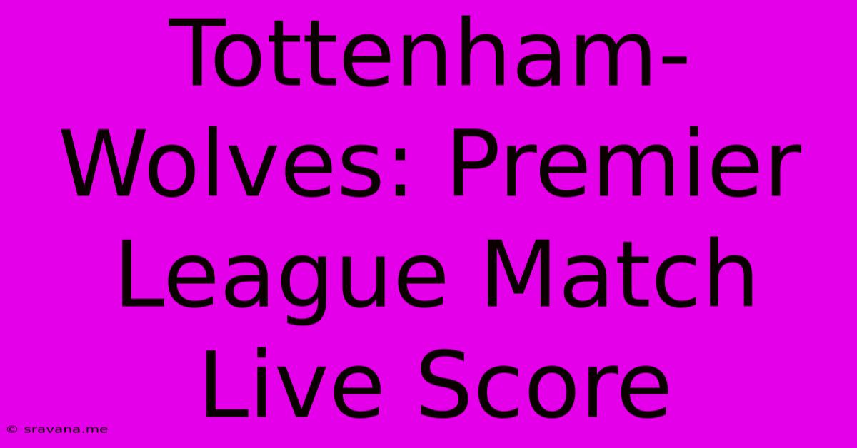 Tottenham-Wolves: Premier League Match Live Score