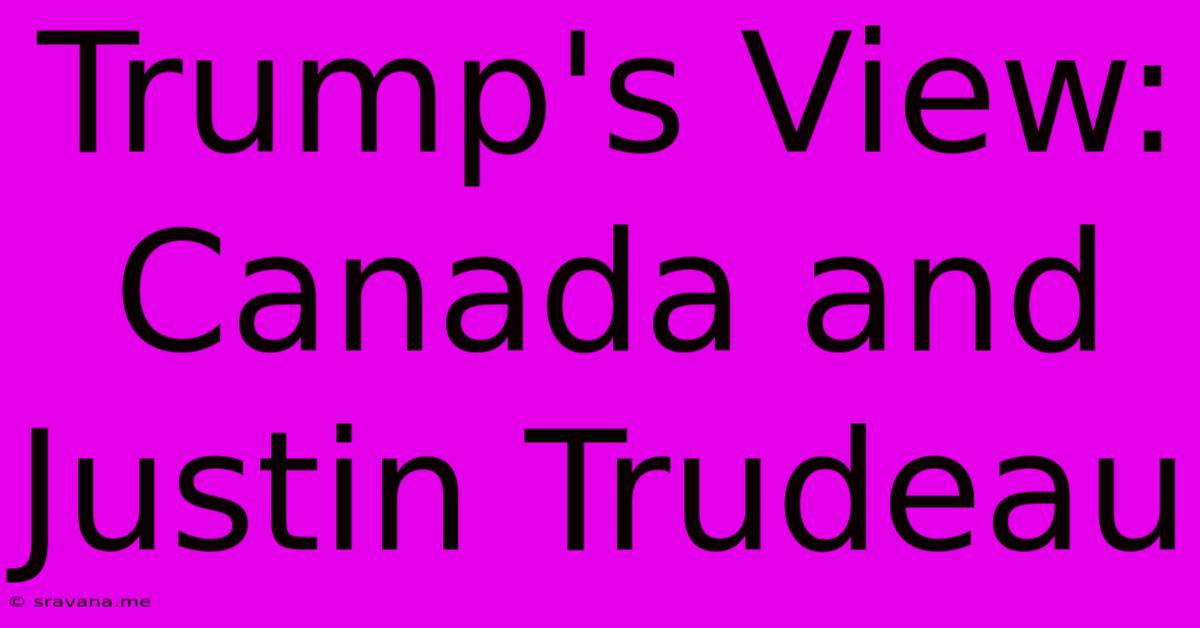 Trump's View: Canada And Justin Trudeau