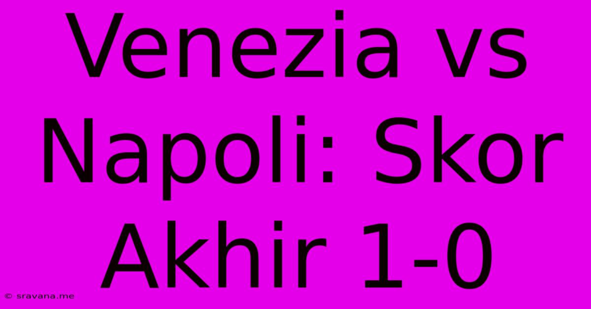 Venezia Vs Napoli: Skor Akhir 1-0